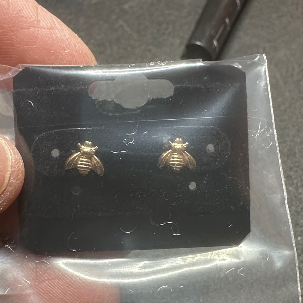 Gold Bee Stud Earrings